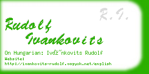 rudolf ivankovits business card